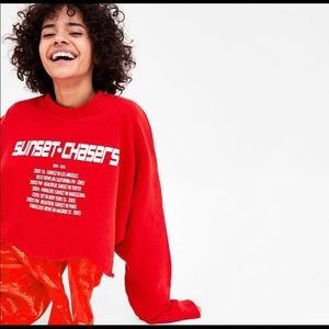 NWOT Zara “Sunset Chasers” Sweatshirt ☀️
